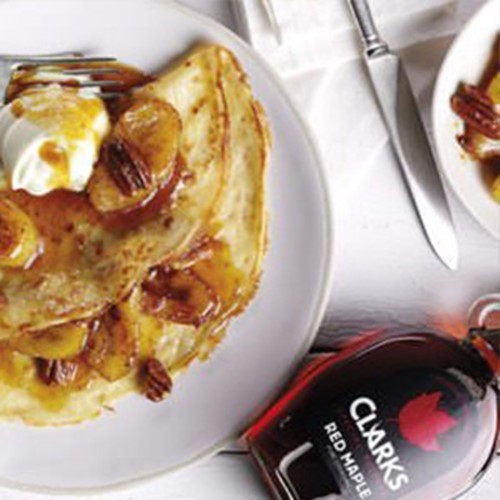 Caramelised Banana Pancakes with Maple and Pecans