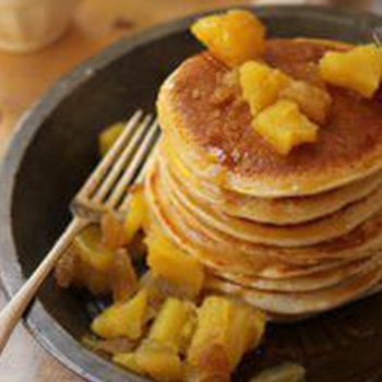 Pineapple Pancakes with Maple Rum Sauce